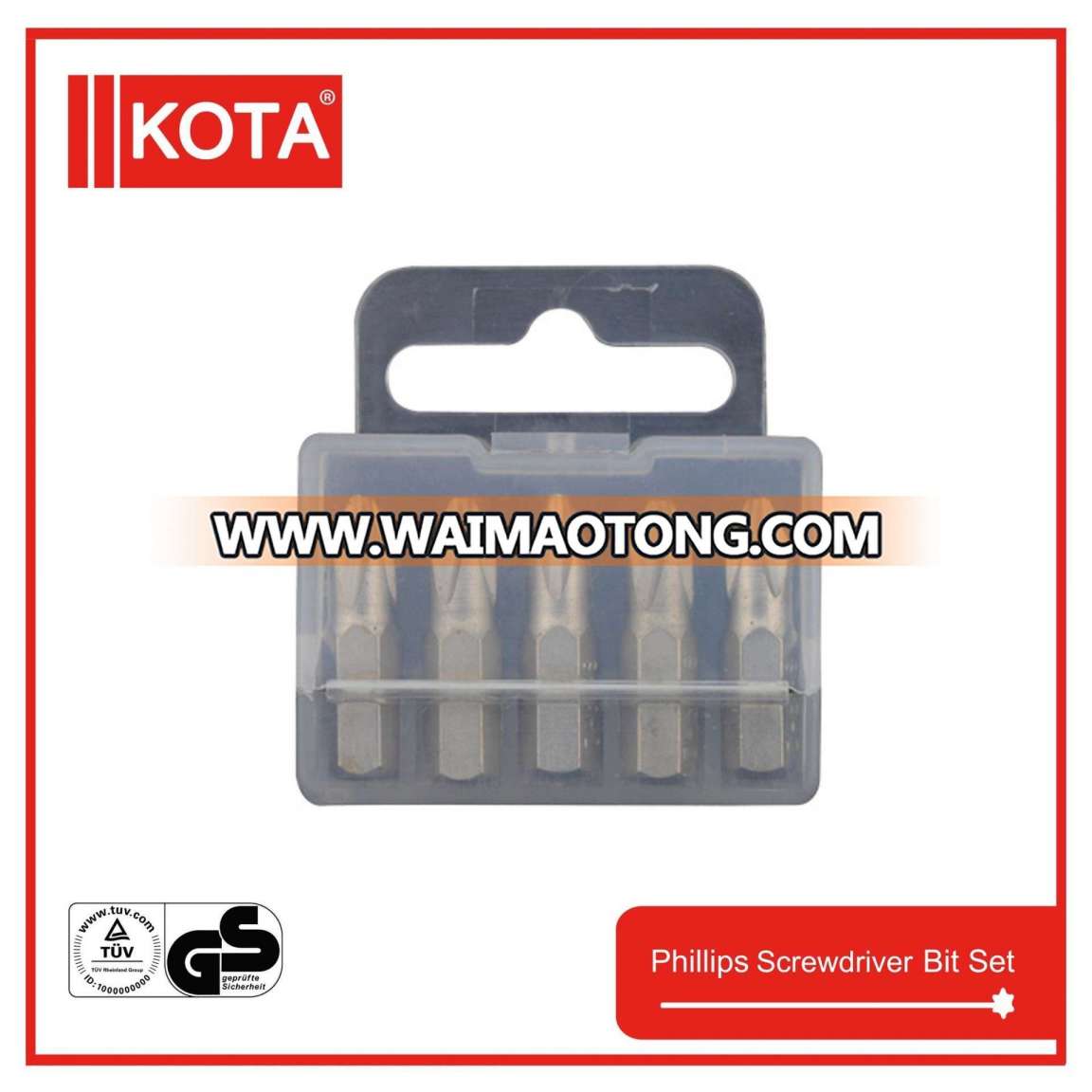 5PCS Screwdriver Bit Set with Sand-Blasted